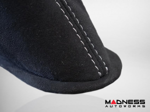 FIAT 500 eBrake Boot - Alcantara - Black w/ White Stitching